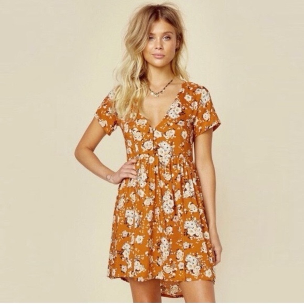 Spell Orange and White Mini Dress